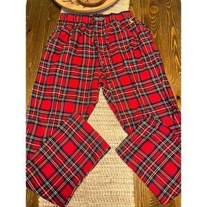 Polo Ralph Lauren Plaid Cotton Pajama Pants Red Blue Green Gold Pony Mens Stewar